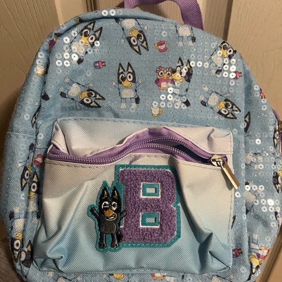 Bluey Other - Charming Kids Backpack with Blue and Purple Design
